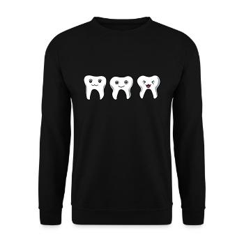 Dentist Teeth Tooth Dentistry Assistant Gift - Unisex Sweatshirt - black - Front - Alina (178cm) & Michal (187cm)
