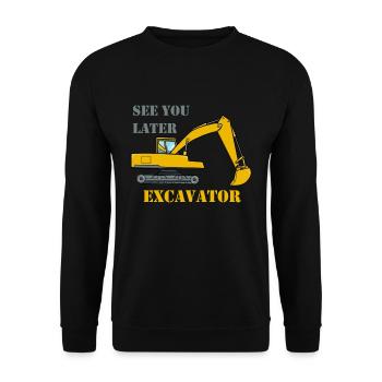 Excavator shovel construction worker digger driver gift - Unisex Sweatshirt - black - Front - Alina (178cm) & Michal (187cm)