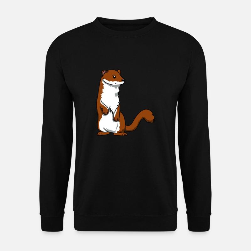 Wiesel Marder Frettchen Wildtiere Natur Geschenk - Unisex Pullover - Schwarz