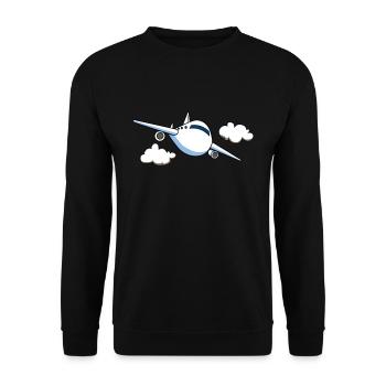 Plane pilot flying flight mechanic gift - Unisex Sweatshirt - black - Front - Alina (178cm) & Michal (187cm)
