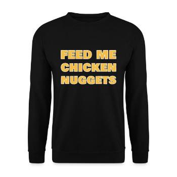 Chicken Nugget Chicken Chicken Eating Junk Foodie - Unisex Sweatshirt - black - Front - Alina (178cm) & Michal (187cm)