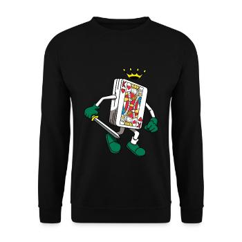 Jeu de cartes King King Poker Deck Deck Casino Holdem - Sweat-shirt Unisexe - noir - Devant - Alina (178cm) & Michal (187cm)