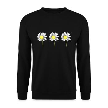 Marguerite fleur fleurs marguerites jardin - Sweat-shirt Unisexe - noir - Devant - Alina (178cm) & Michal (187cm)