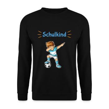 Schule Einschulung Schulanfang Schultüte Fußball - Unisex Pullover - Schwarz - Vorne - Alina (178cm) & Michal (187cm)