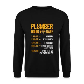 plombier - Sweat-shirt Unisexe - noir - Devant - Alina (178cm) & Michal (187cm)