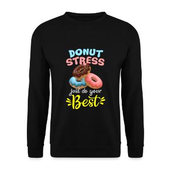 donut - Unisex Sweatshirt - black - Front - Alina (178cm) & Michal (187cm)