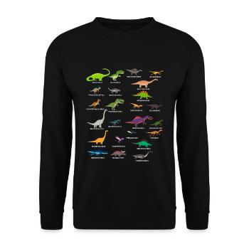 Paleontologist Paleontology Dino Dinosaur T-Rex - Unisex Sweatshirt - black - Front - Alina (178cm) & Michal (187cm)