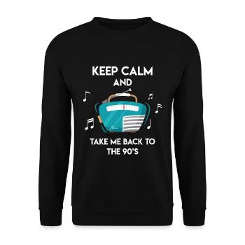 Retro 90s 90s Party 1990 Musique des années 90 - Sweat-shirt Unisexe - noir - Devant - Alina (178cm) & Michal (187cm)