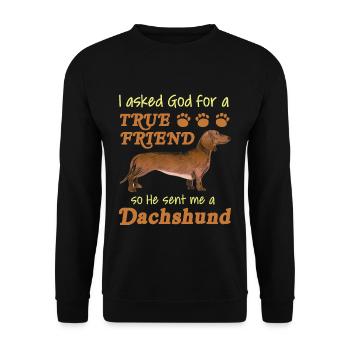 teckel - Sweat-shirt Unisexe - noir - Devant - Alina (178cm) & Michal (187cm)