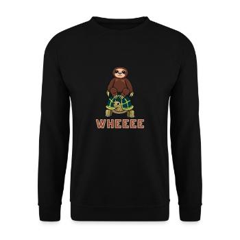 Schildkröte Faultier Reiten Langsam Faul Geschenk - Unisex Sweatshirt - black - Front - Alina (178cm) & Michal (187cm)