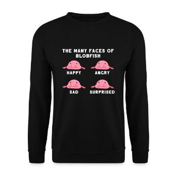 Blobfisch Gesichter Hässlicher Fisch Blob Ozean - Unisex Sweatshirt - black - Front - Alina (178cm) & Michal (187cm)