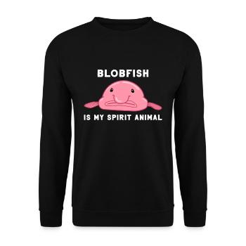 Blobfisch Gesichter Hässlicher Fisch Blob Ozean - Unisex Sweatshirt - black - Front - Alina (178cm) & Michal (187cm)