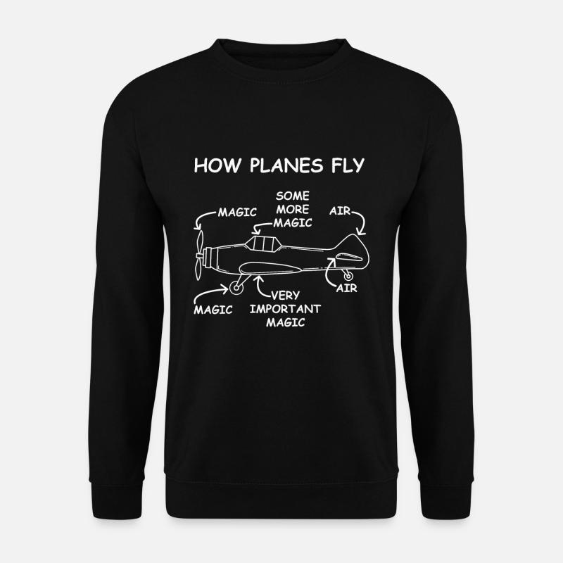 Flyvemaskine piloter flyvning flyvende maskine flyvning - Unisex sweater - sort