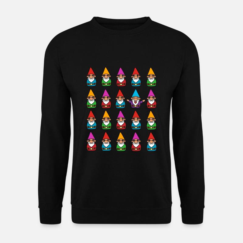 Gnom Wichtel Zwerg Gartenzwerg Garten Geschenk - Unisex Pullover - Schwarz