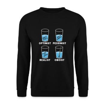Oboe oboist music band instrument musician gift - Unisex Sweatshirt - black - Front - Alina (178cm) & Michal (187cm)