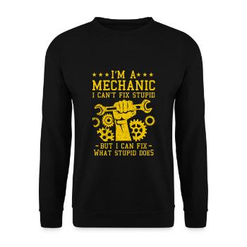 mechanic - Unisex Sweatshirt - black - Front - Alina (178cm) & Michal (187cm)