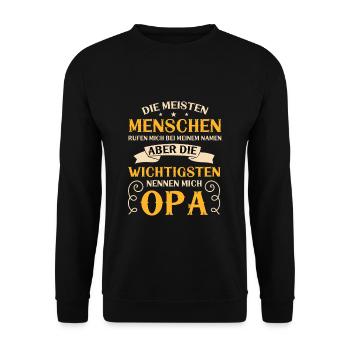 Opa - Unisex Pullover - Schwarz - Vorne - Alina (178cm) & Michal (187cm)