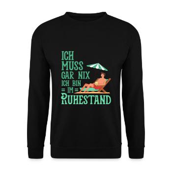 Ruhestand - Unisex Pullover - Schwarz - Vorne - Alina (178cm) & Michal (187cm)
