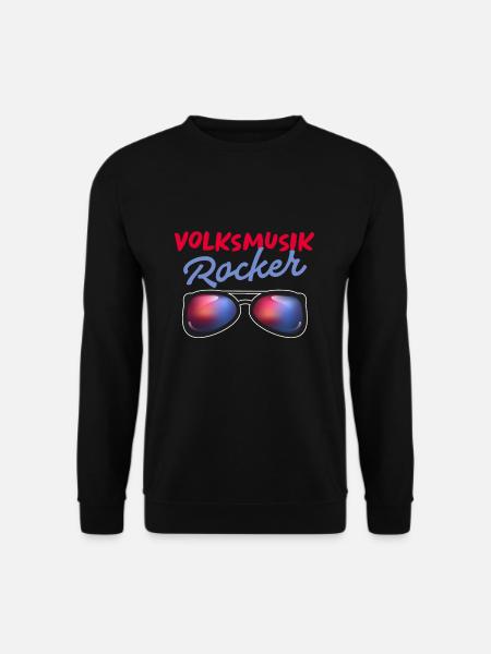Volksmusik Rocker Schlager Tshirt Damen Herren - Unisex Pullover - Schwarz