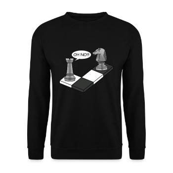 Schachzug Schach Pferd Bauer Schachfigur Geschenk - Unisex Pullover - Schwarz - Vorne - Alina (178cm) & Michal (187cm)