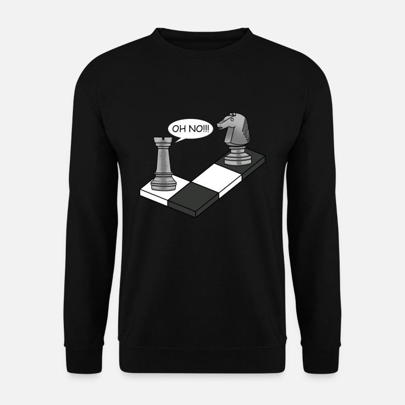 Échecs se déplacent d'échecs cheval pion cadeau pièce d'échecs - Sweat-shirt Unisexe - noir