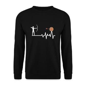 Bogenschießen - Unisex Pullover - Schwarz - Vorne - Alina (178cm) & Michal (187cm)