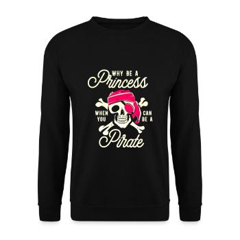 Pirate Shirt Fille Femme Crâne Pirate - Sweat-shirt Unisexe - noir - Devant - Alina (178cm) & Michal (187cm)