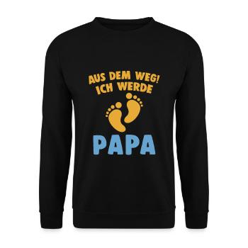 Werdender Papa Schwangerschaft Partner Vater - Unisex Pullover - Schwarz - Vorne - Alina (178cm) & Michal (187cm)
