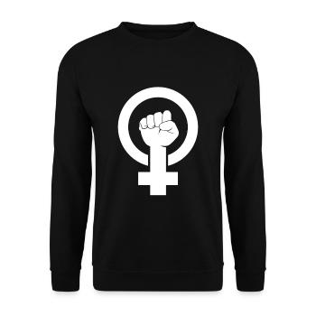 Patriarchy Feminism Protest LGBTQ Feminist - Unisex Sweatshirt - black - Front - Alina (178cm) & Michal (187cm)