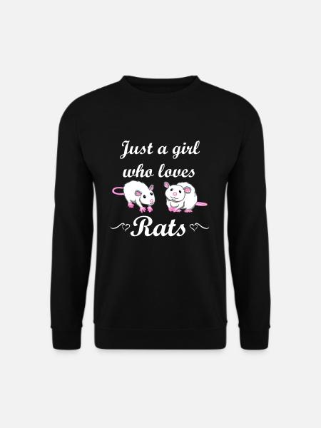 Ratte Mädchen Maus Rattenliebhaber Geschenk - Unisex Pullover - Schwarz