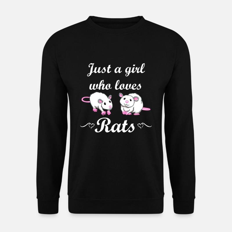 Ratte Mädchen Maus Rattenliebhaber Geschenk - Unisex Pullover - Schwarz