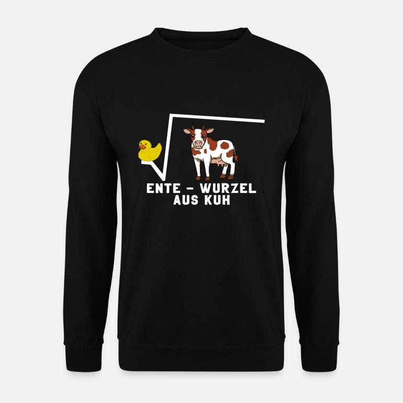 Ente Wurzel Kuh Mathe Wortspiel Mathematik Mathe - Unisex Pullover - Schwarz