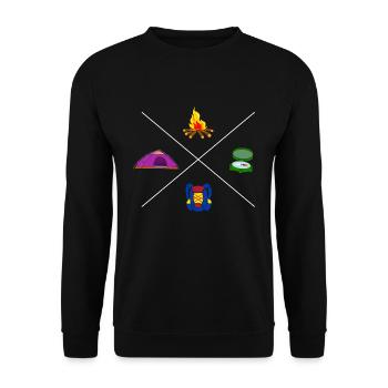 Boy Scout Camping Campfire Travel Adventure - Unisex Sweatshirt - black - Front - Alina (178cm) & Michal (187cm)
