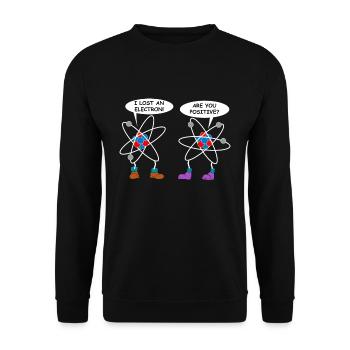Electron Physics Science Atom Chemistry Gift - Unisex Sweatshirt - black - Front - Alina (178cm) & Michal (187cm)
