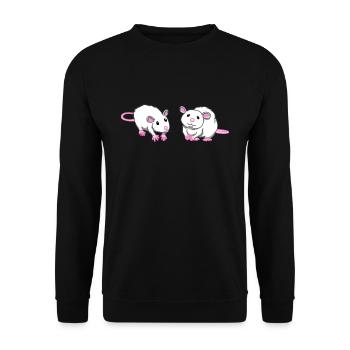 Rat mouse rat lover rat mother gift - Unisex Sweatshirt - black - Front - Alina (178cm) & Michal (187cm)