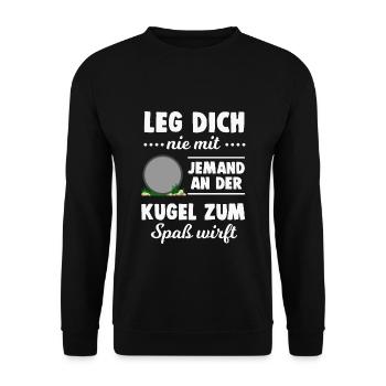 Kugelstoßen - Unisex Pullover - Schwarz - Vorne - Alina (178cm) & Michal (187cm)