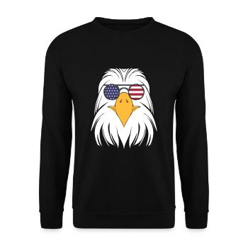 Eagle USA America Freedom Patriotic Gift - Unisex Sweatshirt - black - Front - Alina (178cm) & Michal (187cm)
