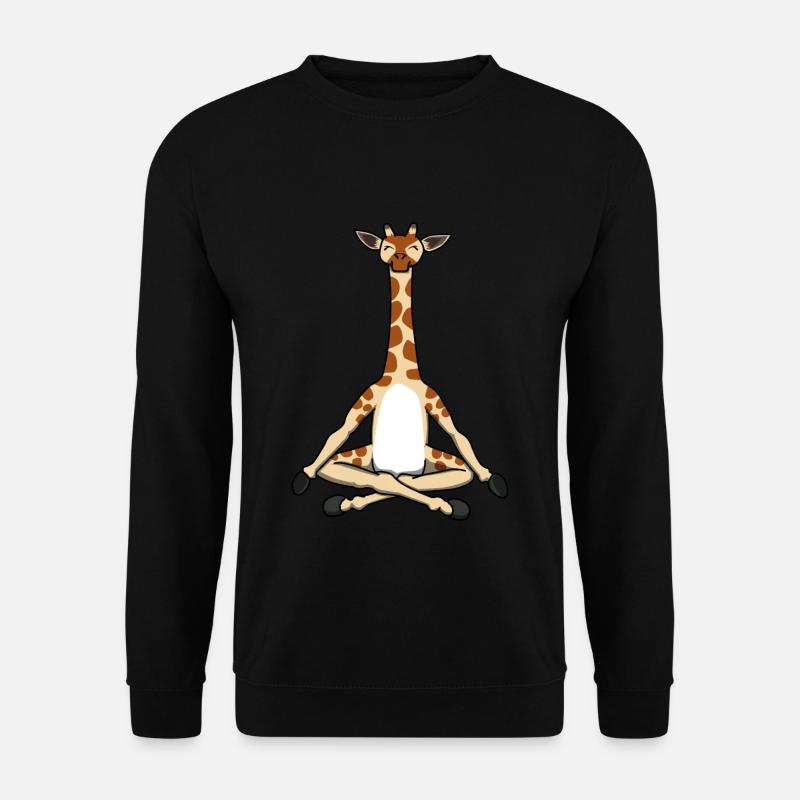 Yoga Giraffe Meditation Zen Fitness Geschenk - Unisex Pullover - Schwarz