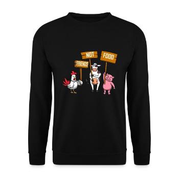 Friends Not Food Nourriture végétalienne végétarienne - Sweat-shirt Unisexe - noir - Devant - Alina (178cm) & Michal (187cm)