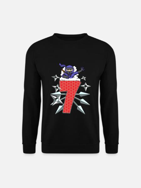 7th Birthday Ninja Japan Martial Arts Gift - Unisex Sweatshirt - black