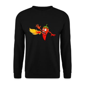 Chili Chili Pepper Hot Spicy Pepperoni Gift - Unisex Sweatshirt - black - Front - Alina (178cm) & Michal (187cm)