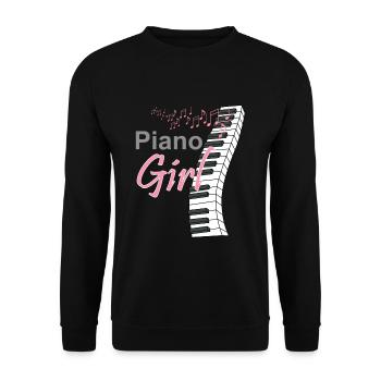 Piano Music Keyboard Musician Instrument Gift - Unisex Sweatshirt - black - Front - Alina (178cm) & Michal (187cm)