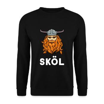 Cadeau Nordique Viking Islande Berserker Sköl - Sweat-shirt Unisexe - noir - Devant - Alina (178cm) & Michal (187cm)
