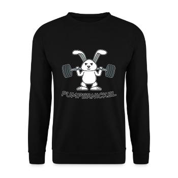 Karnickel Pumpernickel Hase Kaninchen Trainieren - Unisex Pullover - Schwarz - Vorne - Alina (178cm) & Michal (187cm)