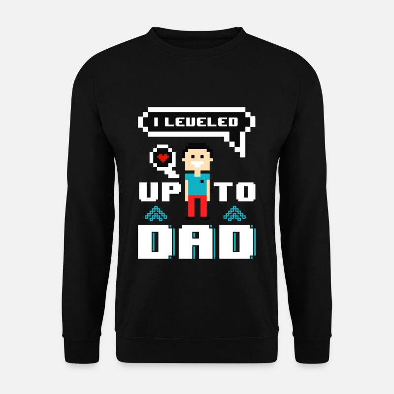 Werdender Papa Zocken Nerd Geek Retro Gamer Vater - Unisex Pullover - Schwarz