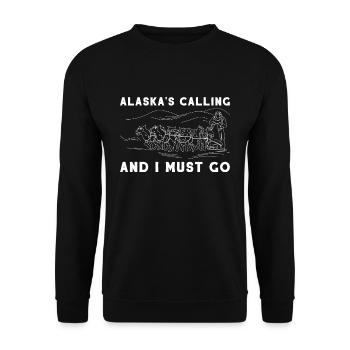 Alaska Husky Dog Husky Gift - Unisex Sweatshirt - black - Front - Alina (178cm) & Michal (187cm)