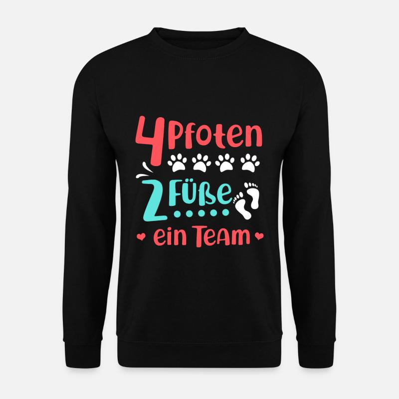 4 Pfoten 2 Füße ein Team - Hunde - Unisex Pullover - Schwarz