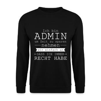 Admin - Unisex Sweatshirt - black - Front - Alina (178cm) & Michal (187cm)