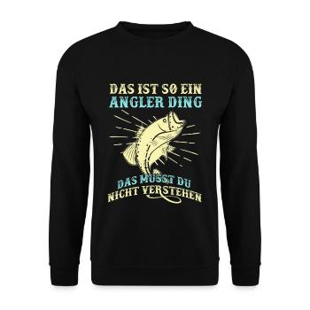 Angler - Unisex Pullover - Schwarz - Vorne - Alina (178cm) & Michal (187cm)