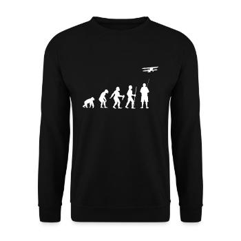 Modellflieger Pilot Modellflug Modellbau Geschenk - Unisex Pullover - Schwarz - Vorne - Alina (178cm) & Michal (187cm)